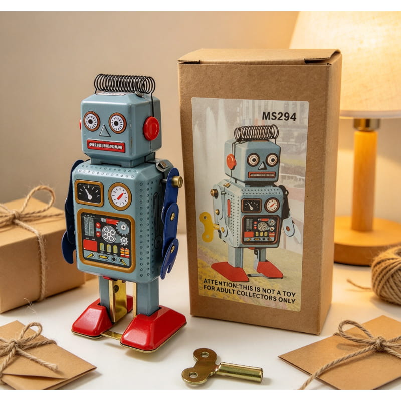 Винтажный металлический робот  – обзор и цена Vintage Collectibles Store